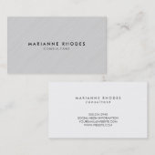 Moderne grijze minimalistisch visitekaartje (Voorkant / Achterkant)
