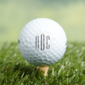 Moderne grijze minimalistische drieletter-monogram golfballen (Insitu Shirt)