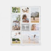 Moderne grijze monochrome familie fotocollage fleece deken (Voorkant)