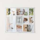 Moderne grijze monochrome familie fotocollage wandkleed (Voorkant (horizontaal))