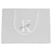 Moderne grijze monogram bruidsmeisje cadeautas tas (Voorkant)