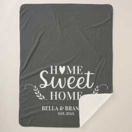 Moderne Grijze Monogram Naam Deken