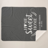 Moderne Grijze Monogram Naam Deken (Voorkant (horizontaal))