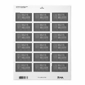 Moderne grijze monogram naam retouradres etiket (Full Sheet)