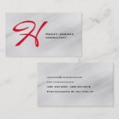 Moderne, grijze monogram Professional Visitekaartje (Voorkant / Achterkant)