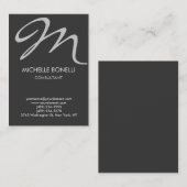 Moderne grijze monogram visitekaartje voor handsch (Voorkant / Achterkant)