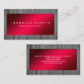 Moderne grijze muur, rode unieke rendy creatief visitekaartje (Voorkant / Achterkant)