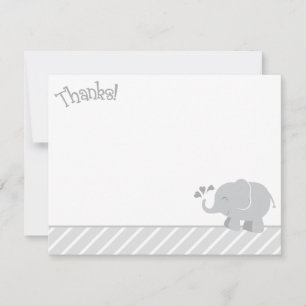 Moderne Grijze Olifant Baby Shower Notitiekaartje