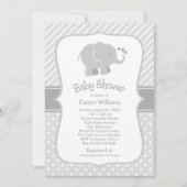 Moderne grijze olifant neutraal Baby shower Kaart (Voorkant)