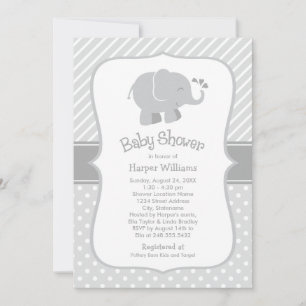 Moderne grijze olifant neutraal Baby shower Kaart