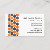 Moderne grijze oranje blauwe hexagon grens visitekaartje (Achterkant)