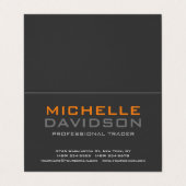 Moderne grijze Oranje tekstminimalist legant Visitekaartje (Buitenkant ongevouwen)