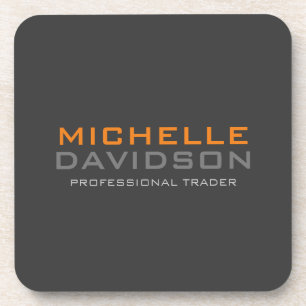 Moderne grijze Oranje, vette tekstminimalistische  Bier Onderzetter