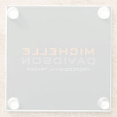 Moderne grijze Oranje, vette tekstminimalistische  Glazen Onderzetter (Achterkant)