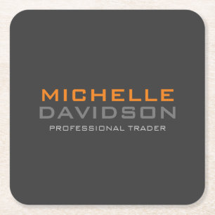 Moderne grijze Oranje, vette tekstminimalistische  Kartonnen Onderzetters