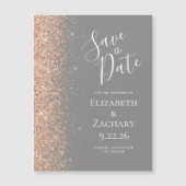 Moderne grijze perzik save date magnetische kaart (Voorkant)