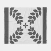 Moderne grijze plantenbladeren fleece deken (Voorkant (Horizontaal))