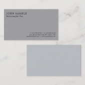 Moderne, grijze, professionele minimalistische spe visitekaartje (Voorkant / Achterkant)