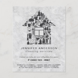 Moderne grijze reinigingsservices flyer