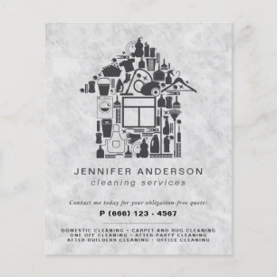 Moderne grijze reinigingsservices flyer