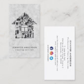 Moderne grijze reinigingsservices visitekaartje (Voorkant / Achterkant)