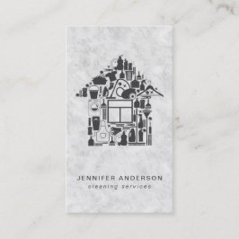 Moderne grijze reinigingsservices visitekaartje