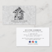 Moderne grijze reinigingsservices visitekaartje (Voorkant / Achterkant)