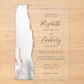 Moderne grijze roodbruine bruine roodbruine bruist acryl uitnodigingen (Voorkant)