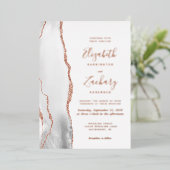 Moderne grijze roodbruine bruine roodbruine bruist folie uitnodiging (Staand Voorkant)