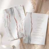 Moderne grijze roodbruine bruine roodbruine bruist folie uitnodiging