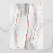 Moderne grijze roodbruine bruine roodbruine bruist folie uitnodiging (Achterkant)