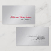 Moderne grijze roodharslijst Makeup Artist Visitekaartje (Voorkant / Achterkant)