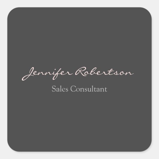 Moderne grijze Roos uniek Vierkante Sticker (Voorkant)