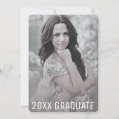 Moderne grijze roze afstudeerfeest afgestudeerde f kaart (Achterkant)