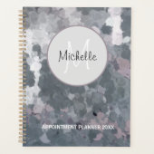 Moderne grijze roze cirkels Geometrisch personalis Planner (Voorkant)