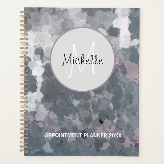 Moderne grijze roze cirkels Geometrisch personalis Planner (Voorkant)