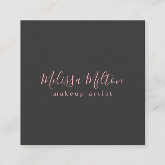 Moderne grijze roze makreelkunstenaar vierkante visitekaartje (Voorkant)