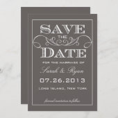 Moderne Grijze Sla de Datum Op Aankondiging (Voorkant / Achterkant)