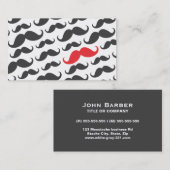 Moderne grijze snor professioneel visitekaartje (Voorkant / Achterkant)