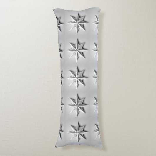 Moderne grijze ster lichaamskussen (Voorkant Verticaal)