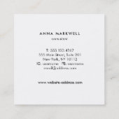 Moderne Grijze Streep Professioneel Monogram Vierkante Visitekaartje (Achterkant)