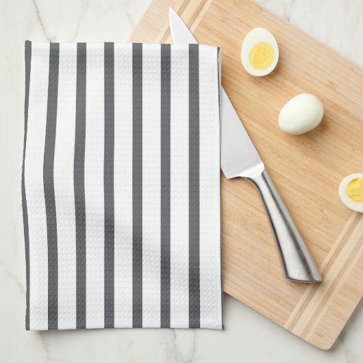 Moderne grijze streep theedoek (Quarter Fold)