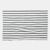 Moderne grijze streep theedoek (Horizontaal)