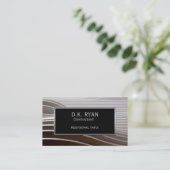 Moderne grijze strepen Visitekaartje 2 (Staand voorkant)