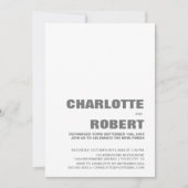 Moderne grijze tekst trouwreceptie kaart (Voorkant)