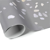 Moderne grijze terrazzo cadeaupapier (Rol Hoek)