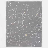 Moderne Grijze Terrazzo Fleece Deken (Voorkant)