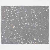 Moderne Grijze Terrazzo Fleece Deken (Voorkant (Horizontaal))