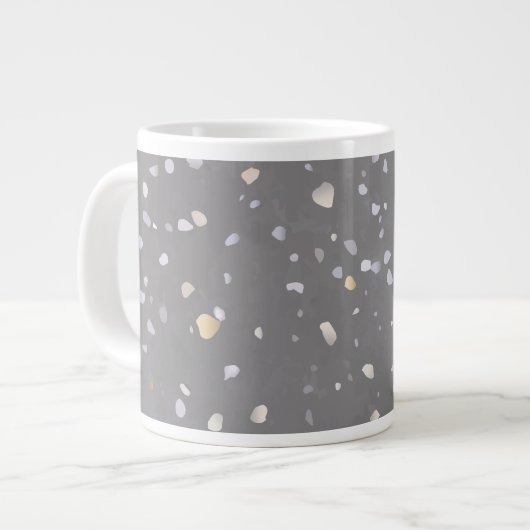 Moderne grijze terrazzo grote koffiekop (Links)