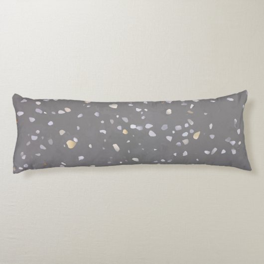Moderne grijze terrazzo lichaamskussen (Achterkant)